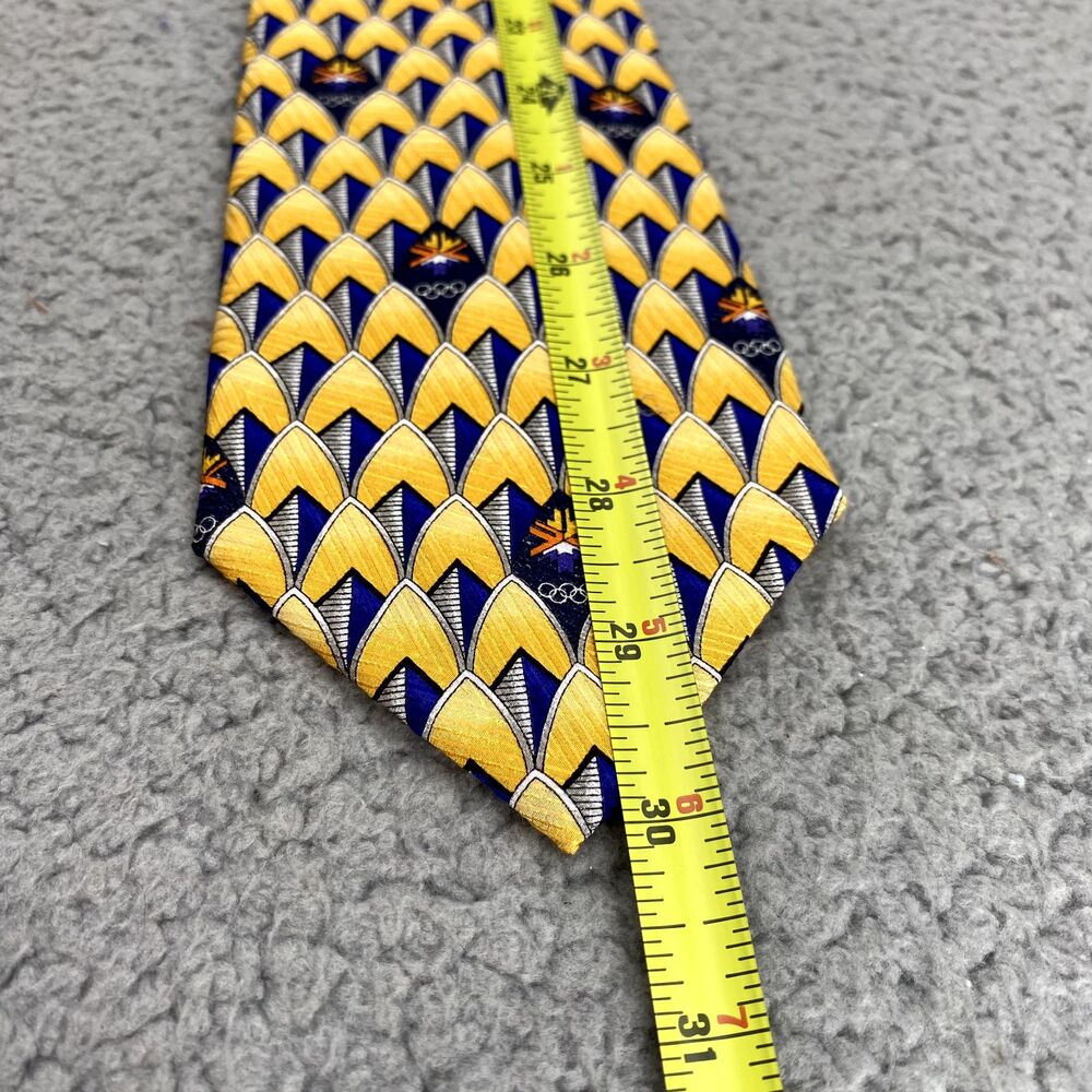 VTG Robert Talbott Men Silk Necktie Salt Lake 2002 Olympic Torch Corpcore Formal - Picture 6 of 8